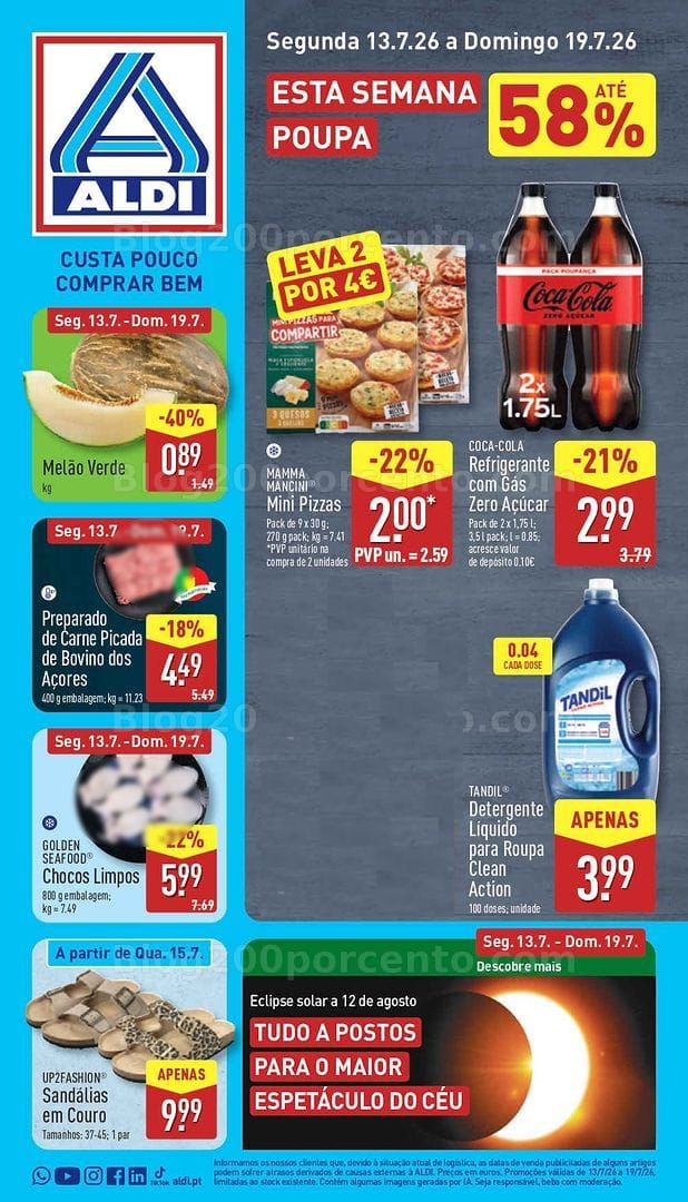 Antevisão Folheto ALDI Promoções de 13 a 19 julho